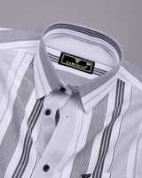 Tista White With Black Stripe Oxford Cotton Shirt