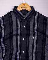 Tista Blue With White Stripe Oxford Cotton Shirt