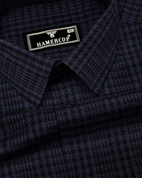 Crater Gray With Black Dobby Check Cotton Shirt