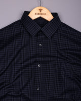 Crater Gray With Black Dobby Check Cotton Shirt