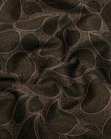 Mhendi Green With Black Paisley Printed Satin Cotton Shirt