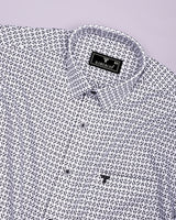 Swinford White With Black Dobby Textured Cotton Shirt