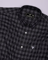Coorg Black With White Dobby Check Cotton Shirt