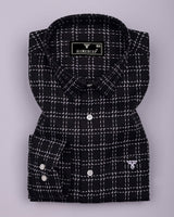 Coorg Black With White Dobby Check Cotton Shirt