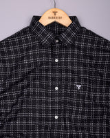Coorg Black With White Dobby Check Cotton Shirt