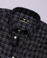 Coorg Black With White Dobby Check Cotton Shirt