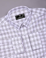 Coorg White With Black Dobby Check Cotton Shirt