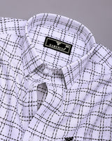 Coorg White With Black Dobby Check Cotton Shirt