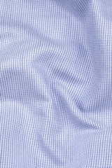 White with blue and black dobby texture cotton shirt