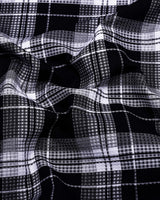 Luwan Black With White Waffle Dobby Check Shirt