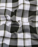Barban Green With White Waffle Dobby Check Shirt