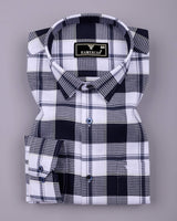 Barban Blue With White Waffle Dobby Check Shirt
