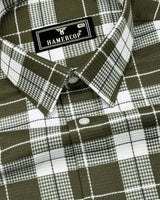 Crocus Green With White Waffle Dobby Check Shirt