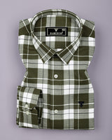 Crocus Green With White Waffle Dobby Check Shirt