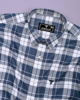 Crocus Blue With White Waffle Dobby Check Shirt
