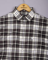 Montero Brown Waffle Check Dobby Cotton Shirt