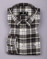 Montero Brown Waffle Check Dobby Cotton Shirt