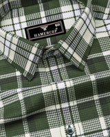 Montero Green Waffle Check Dobby Cotton Shirt
