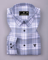 Drinova Gray Waffle Check Dobby Cotton Shirt