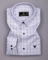 Fog Gray With Black Check Dobby Cotton Shirt