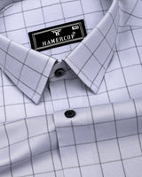 Fog Gray With Black Check Dobby Cotton Shirt