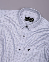 Fog Gray With Black Check Dobby Cotton Shirt