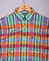 Cibaka Multicolor Dobby Check Cotton Shirt