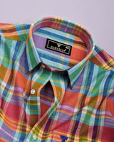 Cibaka Multicolor Dobby Check Cotton Shirt