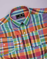 Cibaka Multicolor Dobby Check Cotton Shirt