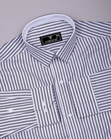 Naxon Blue With White Dobby Stripe Formal Cotton Designer Shirt