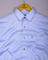 Cotlin Blue With White Jacquard Texture Premium Giza Shirt