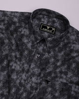 Silycon Black With Gray Printed Cotton Shirt