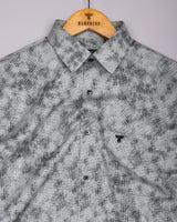 Silycon Gray With Black Printed Cotton Shirt