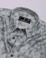 Silycon Gray With Black Printed Cotton Shirt