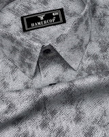 Silycon Gray With Black Printed Cotton Shirt