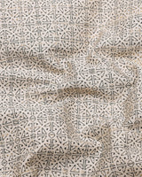 Confer Cream With Green Printed Cotton Shirt