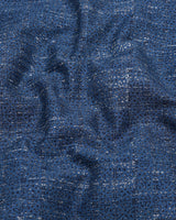 Confer Blue With Black Printed Cotton Shirt