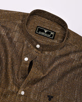 Confer Moss Green With Black Printed Cotton Shirt