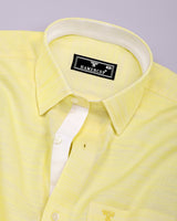 Pineapple Yellow Solid Linen Cotton Designer Shirt