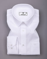 White Python Dobby Texture Solid Cotton Shirt