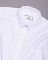 White Python Dobby Texture Solid Cotton Shirt