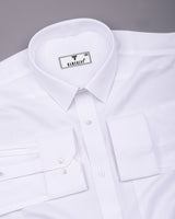 White Python Dobby Texture Solid Cotton Shirt