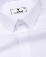 White Python Dobby Texture Solid Cotton Shirt