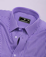 Scamp Purple With White Stripe Formal Cotton Shirt