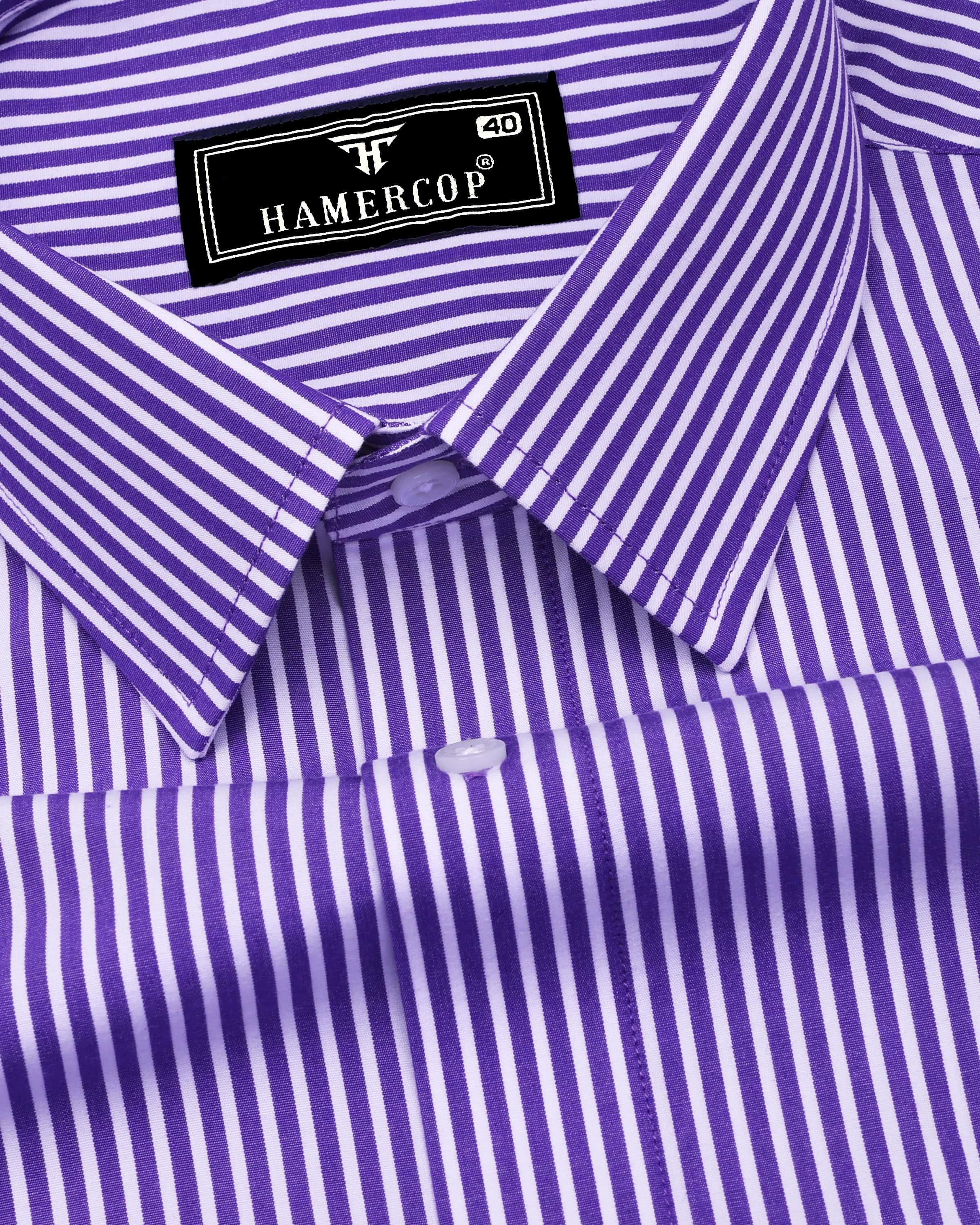 Striped Cotton Shirt - Purple