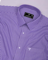 Scamp Purple With White Stripe Formal Cotton Shirt
