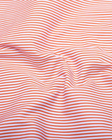 Apricot Orange With White Stripe Designer Cotton Shirt