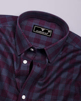 Prime Burgundy Houndstooth Check Premium Giza Shirt