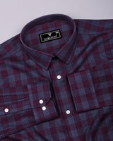 Prime Burgundy Houndstooth Check Premium Giza Shirt