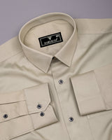 Ivory Cream Soft Cotton Formal Solid Shirt